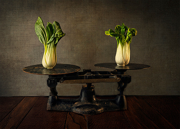 Bok Choy and Antique Scale
