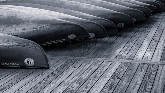 canoes stowed